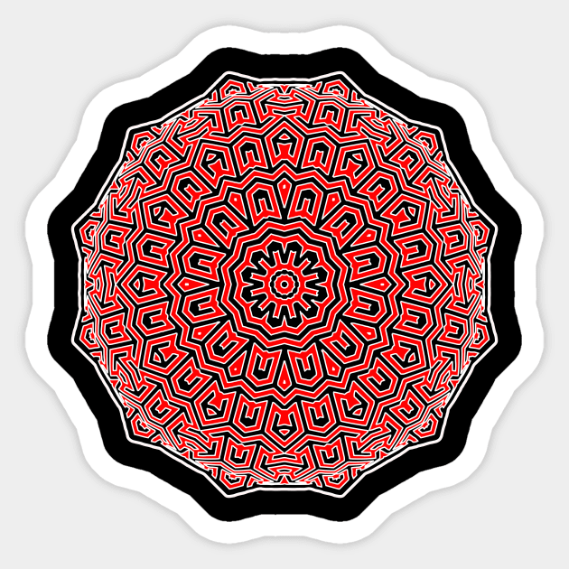 Sphere And Geometry In Red And Black Sticker by crunchysqueak